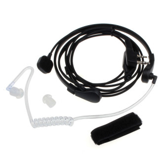 Earphone Headset dan mikrofon tenggorokan telepon kepala PTT untuk Baofeng UV5R UV3R BF-888 BF-999 hitam