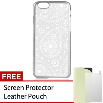 Capdase Karapace Mystery Jacket Hard Case for iPhone 6 - Putih Batik + Gratis Screen Protector + Leather Pouch