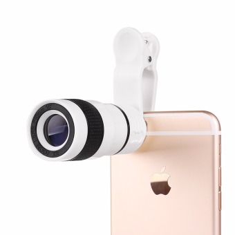 Portable Mobile Phone Telephoto Lens 8x Zoom Optical Telescope Camera Lenses for iPhone 4 5 6 Plus Samsung S3 S4 S5 Note 4 5 6,white - intl