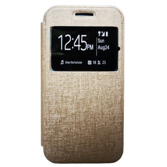 Zagbox Flip Leather Cover for Samsung Galaxy A310 (A3 2016) - Gold