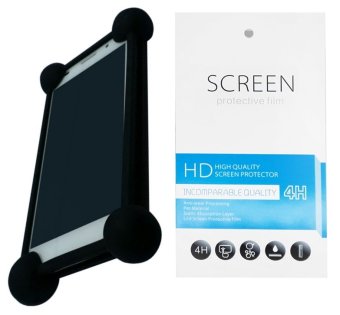 Kasing Universal Wadah Cover Silikon Case Casing - Hitam + Gratis 1 Clear Screen Protector for ZTE Blade Apex 2
