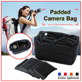 Flexible Camera Insert Bag Partition Padded Case for Nikon DSLR Lens Black