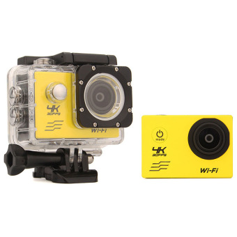 Ultra HD 4K WiFi Action Camera 30M waterproof Sport Camcorder(Yellow)