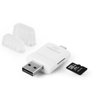 i-Flash Drive External Storage OTG Card Reader for Apple iPhone / iPad - White