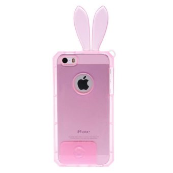 Blz Rabbit Transparent TPU Case for iPhone 5/5s - Pink Muda