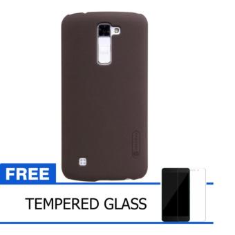 Nillkin For LG K10 Super Frosted Shield Hard Case Original - Coklat + Gratis Tempered Glass