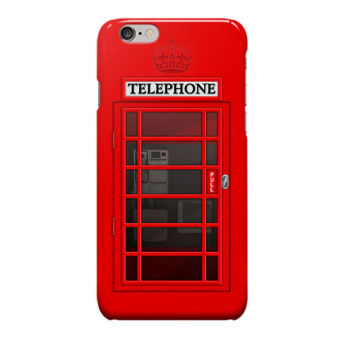 Indocustomcase Red Telephone Box III Cover Hard Case for Apple iPhone 6 Plus