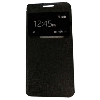 UME Flipcover/ Flipshell Samsung Galaxy E7 E700 / Samsung E7 Leather Case / Sarung HP / Flip Cover View - Hitam