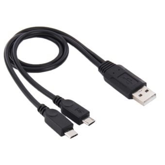 SUNSKY 30cm Cable Length USB 2.0 Male to 2 Micro USB Male Cable