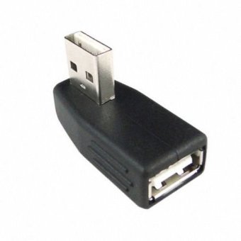 CY Chenyang Right Angled Vertical 90 Degree USB A type Female to Male Adapter Black