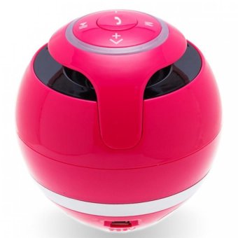 BLN GS009 Wireless Portable Mini FM Ball Shaped S-BASS Stereo Hands Free Bluetooth Speaker W / Mic LED Light USB Ball Surround (Pink) (Intl)