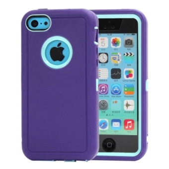 SUNSKY TPU + Plastic Combination Case for iPhone 5C (Purple + Baby Blue)
