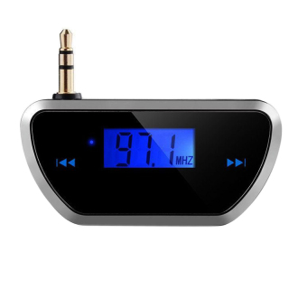 Mini Car FM Transmitters 3.5mm Jack Plug Handsfree - FM20 - (Black)