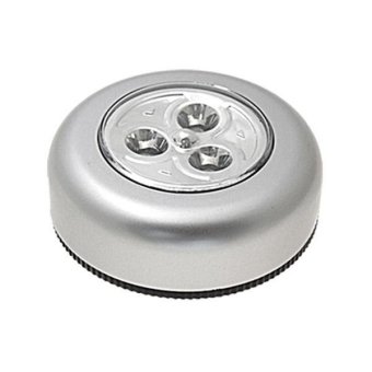 Whiz Stick & Click Touch Lamp 3 LED - Silver (Lampu Tempel Darurat - Perak)