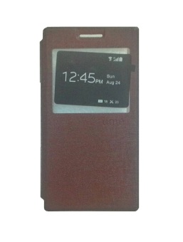 Ume Lenovo P70 View / Flip Cover / Book Cover / Flipshell / Case Cover / Leather Case / Sarung Handphone / Sarung HP / Sarung Lenovo P70 - Coklat