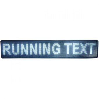 Prima LED Running Text Flashdisk Outdoor - 16 x 105 cm - Putih