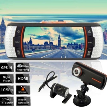 2.7 Dual Lens Car Vehicle 1080P HD Dash Camera DVR Cam Night Vision Recorder - intl