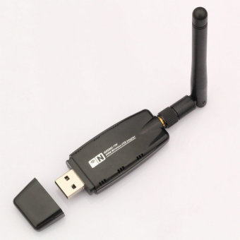 300Mbps 2T2R 802.11 b/g/n WIFI USB Adapter WiFi Dongle with External Antenna for TV Box, DVB(Black) - intl