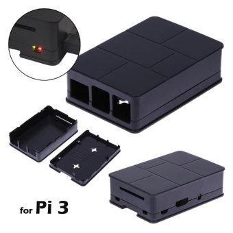 ABS plastik kotak kandang untuk Raspberry Pi 3 Model B + sekrup (hitam) - International