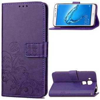 Huawei G9 Plus Case, Huawei Nova Plus Case, Lucky Clover PU Leather Flip Magnet Wallet Stand Card Slots Case Cover for Huawei G9 Plus / Huawei Nova Plus (Purple) - intl