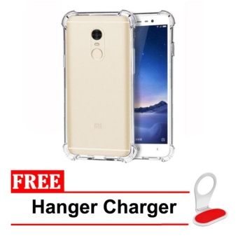 Casing Handphone Anti Shock Elegant Softcase for Xiaomi Redmi Note 3 - Clear + Free Hanger Charger