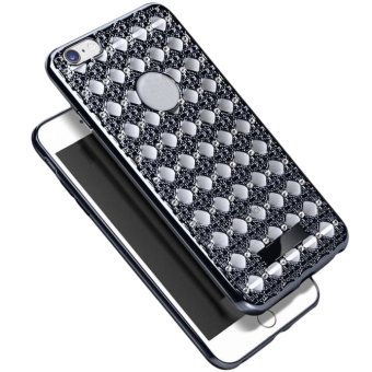 EOZY Plating Frame TPU Agate Diamond Phone Case For iphone 6 Plus/6S Plus (Black)