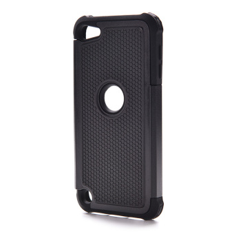 HomeGarden Rubber Case For Ipod Touch 5 5th (Black + Black)