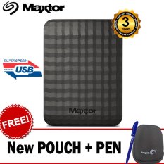 Maxtor Hard Disk External M3 Portable 1 TB Super Speed USB 3.0 + Gratis New Pouch + Pen