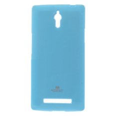 Mercury Jelly TPU Soft Case Oppo Find 7 Casing Cover - Biru Muda