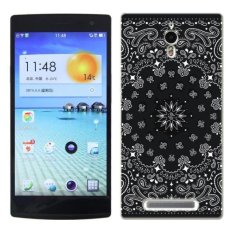 PC Plastic mural fabric painting Case for OPPO FIND7 white and black