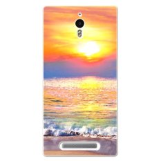 PC Plastic sunset scene Case for OPPO FIND7 gold
