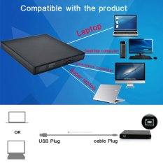 Portable USB 2.0 CD Burner Laptop External DVD-ROM/CD-RW Drive, Black