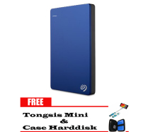 Seagate Backup Plus Slim 1TB - HDD - HD - Hardisk External 2.5 - Biru + Gratis Softcase Harddisk + Tongsis Mini