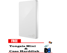 Seagate Backup Plus Slim 1TB - HDD - HD - Hardisk External 2.5 - Putih + Gratis Softcase Harddisk + Tongsis Mini