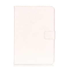 SZYT Tablet Case for Apple iPad Mini 4, 7.9 inch, Imprint Flower and Butterflies with Card Slot White - Intl