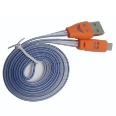Taff Colorful Smiling Face Charging SYNC Data Micro USB Cable 1M - Oranye