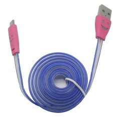 Taff Colorful Smiling Face Charging SYNC Data Micro USB Cable 1M - Pink