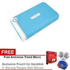 Transcend Harddisk Eksternal Antishock Triple Portection 25M3B 1TB + Gratis Paket Hadiah