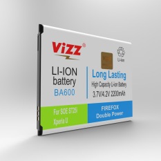 Vizz Baterai Double Power Sony Ericson BA600 (Xperia U/Experia P/Experia S/S725i/LT26i) 2200mAh