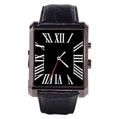 2016 DM08 Bluetooth Smart Watch Men Leather IPS Smartwatch Wristwatch for ios Android Phone PK M26 U8 DZ09 GV08 GV18 Watch(Black) - Intl