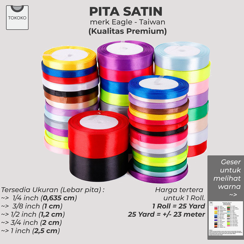 Jual Pita Grossgrain Lebar 4cm 1 5 Harga Per Roll Isi 20 Meter Terbaru