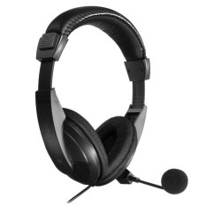 3.5mm Stereo Headphone Earphone Headset w/Mic Volume Control For Phone/Tablet/PC Black (Intl)