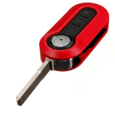 3 Button Remote Flip Key Shell Blade For Fiat 500 Panda Brava Stilo (Red) (Intl)