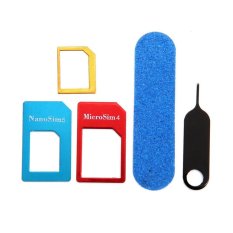 3 in 1 Meta Micro/Nano SIM to Standard SIM + Nano to Micro SIM Card Adapter w/ Needle for iPhone 6/ 5s/ 5/ 4s- Intl