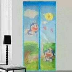 AIUEO - Magic Mesh Tirai Magnet Anti Nyamuk Motif Emon - Tirai Pintu Magnet - Pink