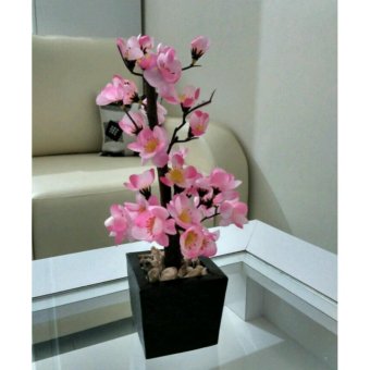 Hiasan Meja Tamu Bunga Sakura Mini Pink