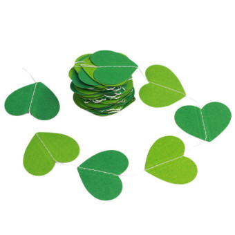 Ai Home 4m Wedding Party Paper Garland String Heart Decoration Green