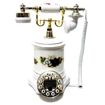 OHOME Telepon Antik Bermotif Bunga Classic Dekor Rumah - AN-T092
