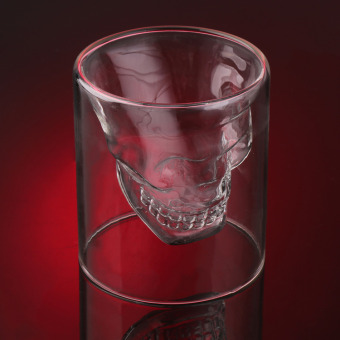 Hot 4 Size Designer Skull Lens Glass Fun Transparent Cup 150ML - intl