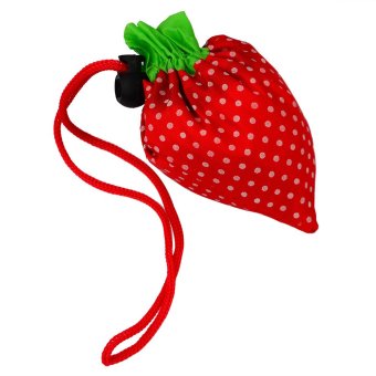 360DSC Strawberry Folding Reusable Eco Shopping Bag Nylon Red